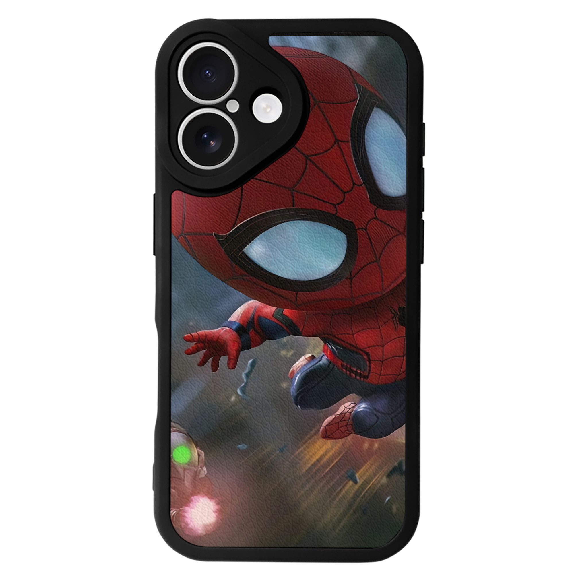 Spider Man スパイダーマン 【iPhone 16シリーズ対応】シリコンスマホケース（レザー調） 材質：シリコン